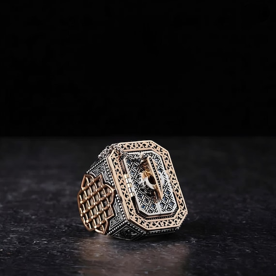 Handmade Kaaba Sterling Silver Ring: Islamic Muslim Gift