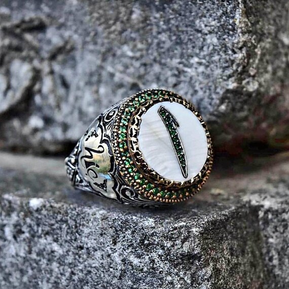 Handmade Mother-of-Pearl Sterling Silver Ring: Ottoman Design