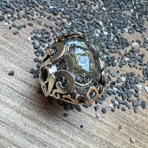 Hagia Sophia Quartz Stone Ring: Hand Carved Sterling Silver, Islamic Gift