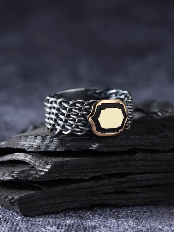 Handmade Sterling Silver Woven Ring: Personalized Braided Rope Design