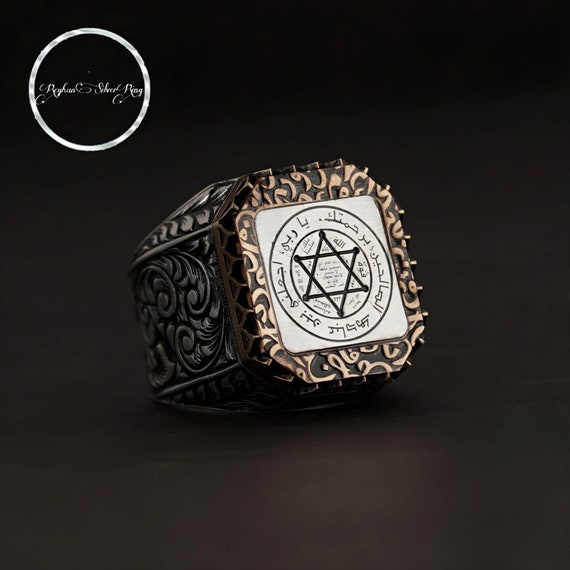 Handmade Sterling Silver Seal of Solomon Ring: Talisman Jewelry
