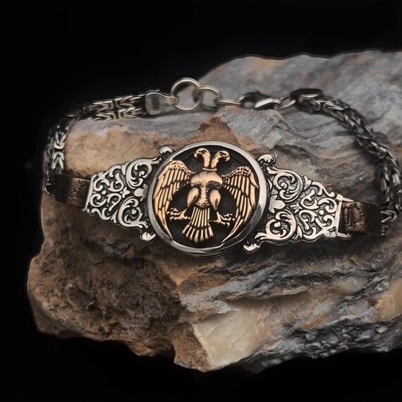 Ottoman Silver Bracelet: Double-Headed Eagle, Turkish Jewelry