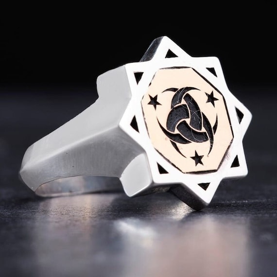 Handmade 925k Sterling Silver Seljuk Star Ring: Adjustable, Customizable