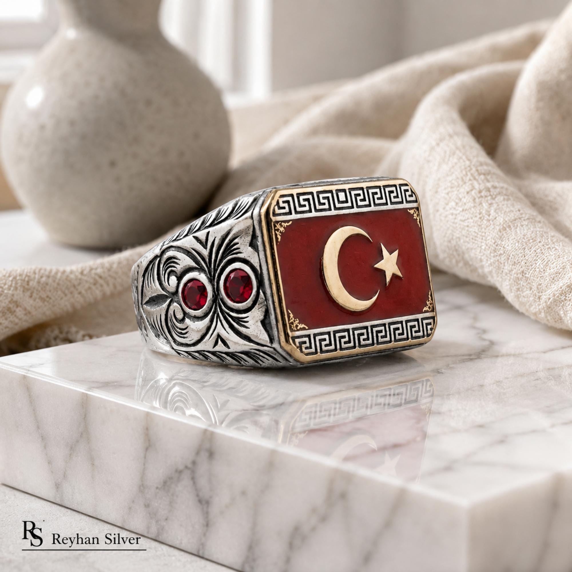 Turkish Flag Ring - Etsy