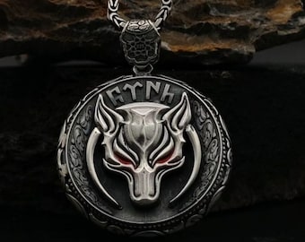 Sterling Silver Wolf Medallion Necklace: Turkish Göktürk Design
