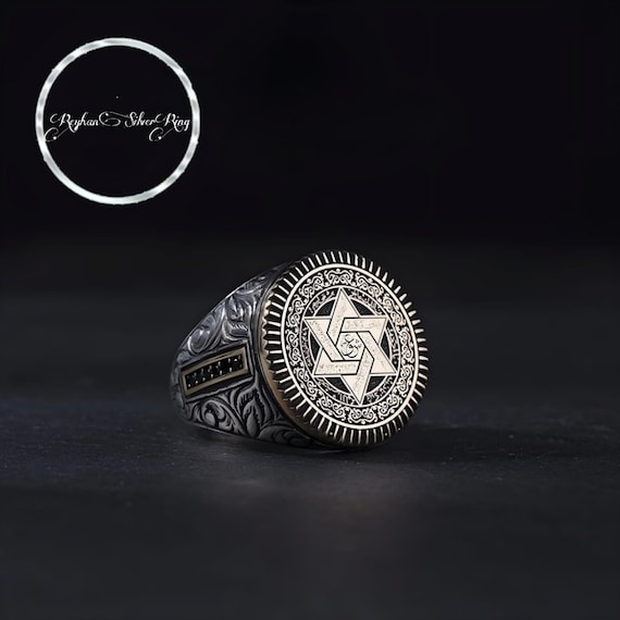 Handmade Sterling Silver Seal of Solomon Ring: Kabbalah Jewelry