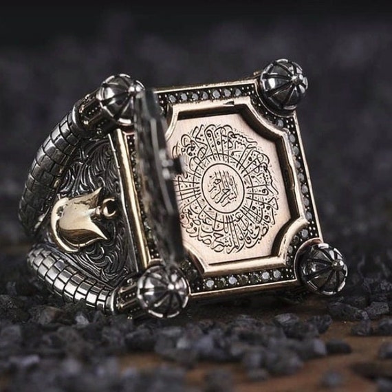 Handmade 925 Sterling Silver Ottoman Men's Ring: Islamic Muslim Gift
