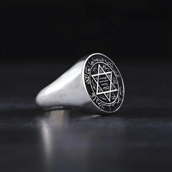 Sterling Silver Star of David Ring: Solomon Seal Hexagon Ring