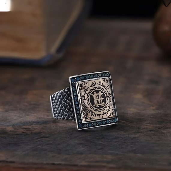 Custom Sterling Silver Men's Letter Ring - Personalized Gift for Him