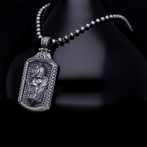 Viking Warrior Pendant - Unique Hand-Stamped Silver Necklace for Him