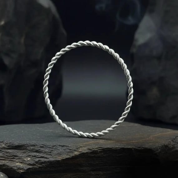 925 Sterling Silver Twisted Bangle Bracelet for Women, Elegant Silver Jewelry, 20g Heavy