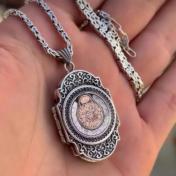 Custom Sterling Silver Islamic Necklace: Ayat al-Kursi, Evil Eye Protection