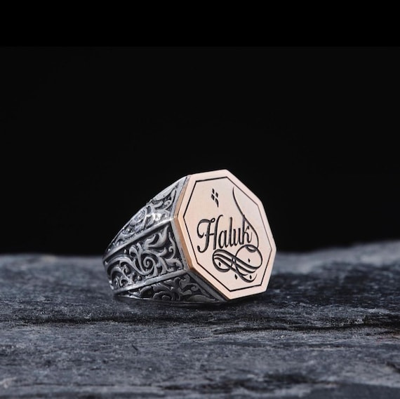 Customizable Silver Men's Ring - Handcrafted Turkish Gift
