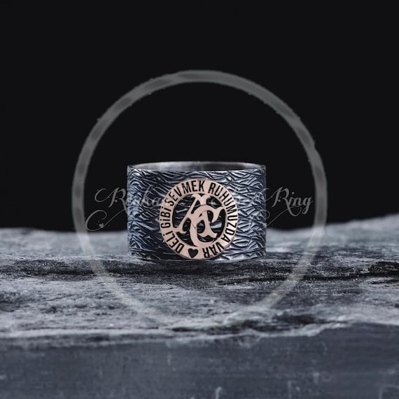Custom 925 Sterling Silver Soulmate Ring – Personalized Initials & Romantic Engraving, Handmade