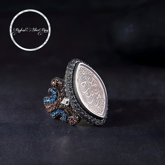 Citrine & Blue Topaz Sterling Silver Ring - Turkish Handcrafted