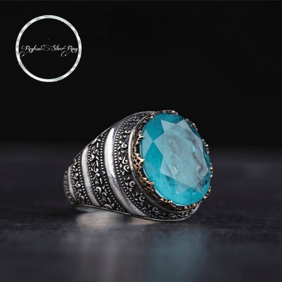 Handcrafted Paraiba Tourmaline Sterling Silver Ring: Balance Stone