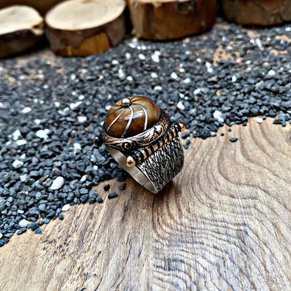 Handcrafted Sterling Silver Men's Ring: Kuka Tree Inspired Turban Design