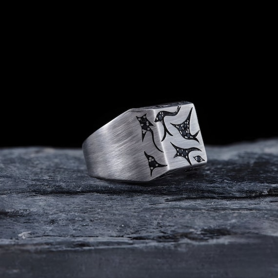 Handmade Turkish Sterling Silver Zircon Ring - Adjustable Design