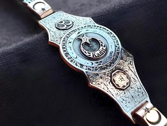 Sterling Silver Turkish States Bracelet: Customizable Historical Jewelry