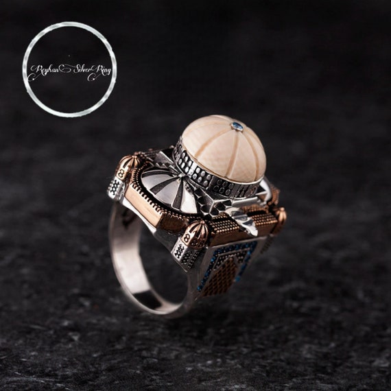 Mosque 925 Sterling Silver Men's Ring: Islamic Gift