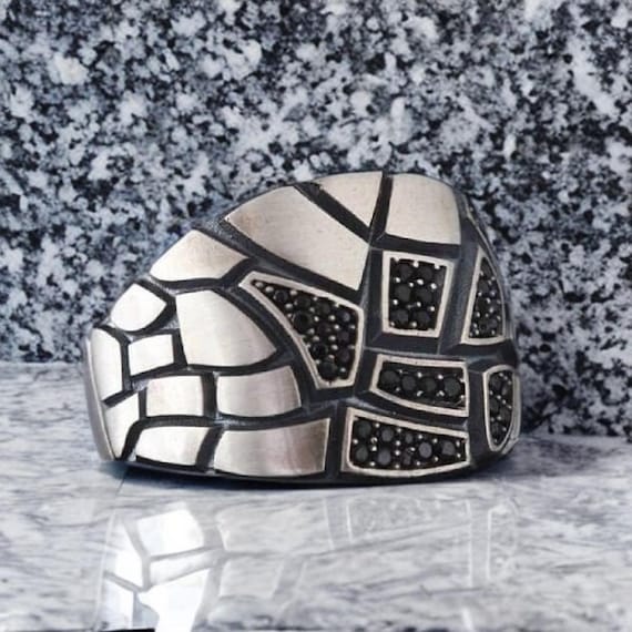 Adjustable Zircon Stone Ring in 925 Sterling Silver - Handcrafted Gemstone Jewelry