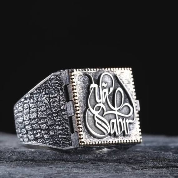 Sterling Silver Men's Ring with Lid - Handmade Jewelry Gift