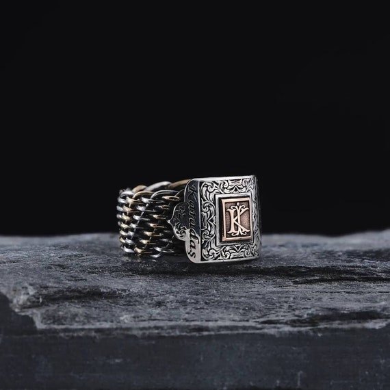 Custom Engraved Men's Ring in 925 Sterling Silver - Personalized Gift