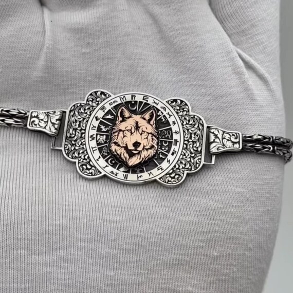 Sterling Silver Bozkurt Wolf Bracelet: Turkish Heritage Jewelry