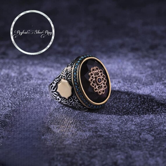 Sterling Silver Amethyst Ring: Handmade Adjustable Unisex Jewelry