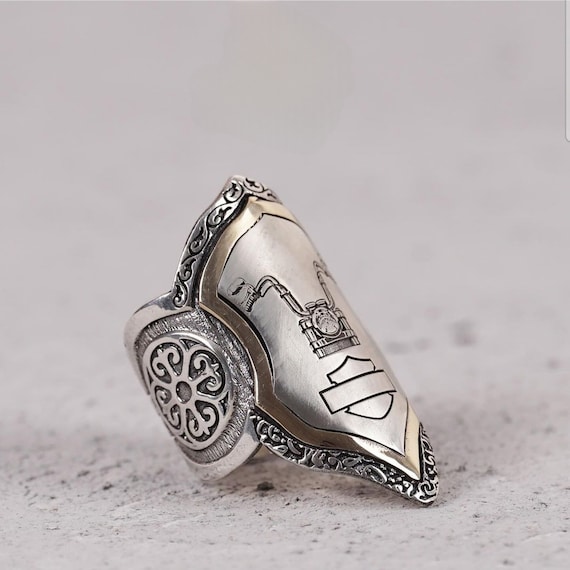 Sterling Silver Biker Thumb Ring: Archer Zihgir, Customizable