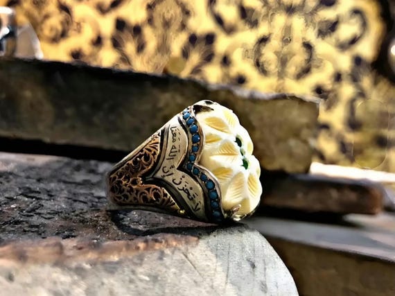 Mother of Pearl Sterling Silver Ring - Handmade Adjustable Gemstone