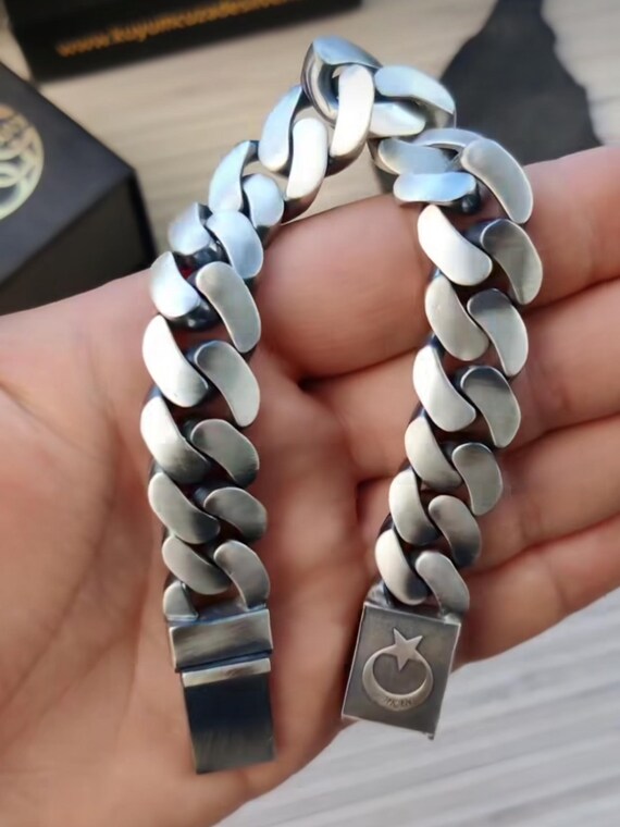 Sterling Silver Anchor Chain Bracelet | Crescent Star, Custom Name