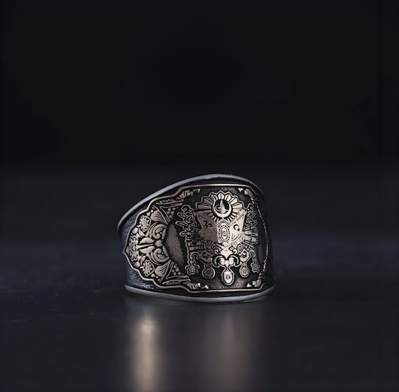 Ottoman Sanjak Sterling Silver Ring: Handmade Turkish Jewelry, Customizable