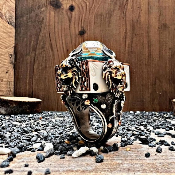 Lions of Jerusalem Sterling Silver Ring: Handmade Artisan Jewelry