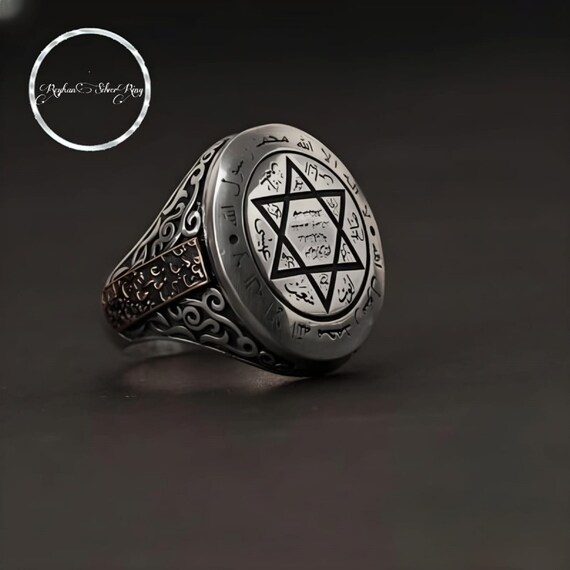 Handmade Sterling Silver Solomon Seal Ring: Star of David Talisman