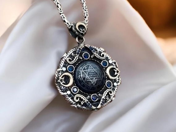 Seal of Solomon Sterling Silver Medallion Necklace: King Chain Talisman