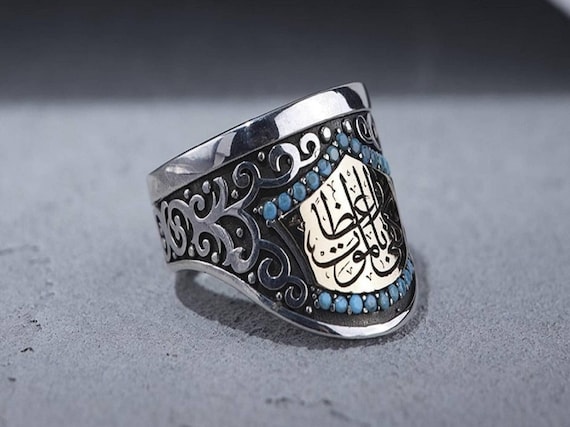 Handcrafted Turquoise Stone Archery Thumb Ring - Resurrection Ertugrul Inspired