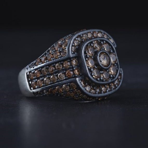 Garnet Stone 925 Sterling Silver Ring: Handmade Diamond Look