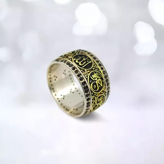Hagia Sophia Sterling Silver Ring: Islamic Calligraphy Band, Spiritual Gift