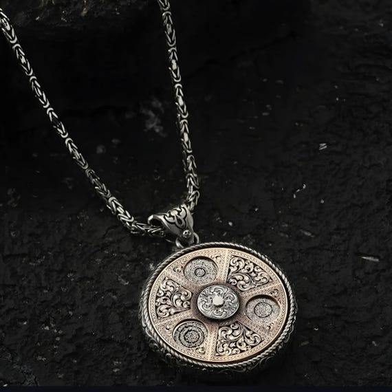 Rotating Ottoman Medallion | Ayetel Kursi 925K Silver Necklace | Islamic Jewelry