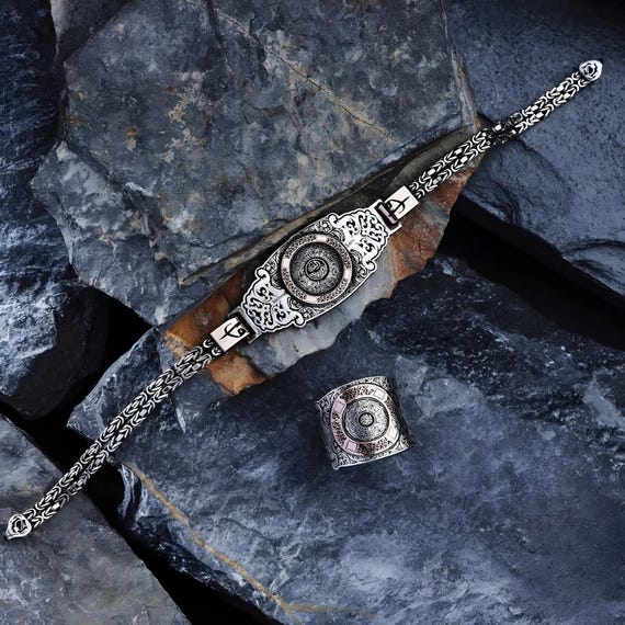 Sterling Silver Islamic Jewelry Set, Handmade Ring and Bangle, Personalized Gift