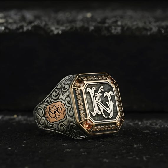 Personalizable Letter Ring, Arabic Love Written, Lover's Gift