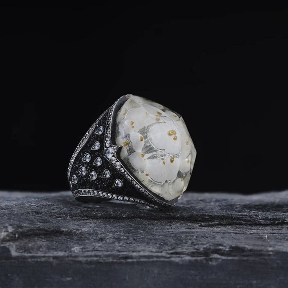 Suleymaniye Mosque Ring: Negative Engraving, 925 Sterling Silver, Islamic Gift