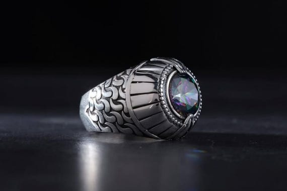 Blue Citrine Sterling Silver Ring - Handmade Adjustable Gemstone Ring