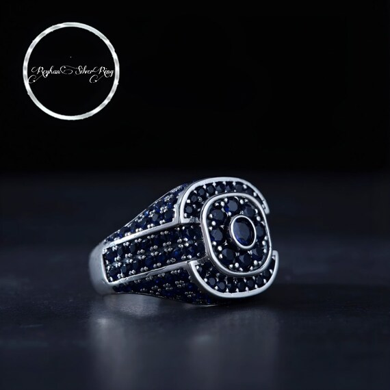 Handcrafted 925 Sterling Silver Garnet Ring - Diamond Look