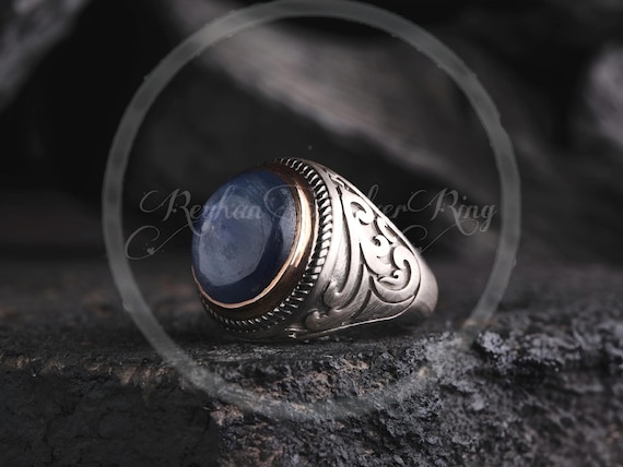 Lapis Lazuli Men's Ring: Handmade Ottoman Sterling Silver Statement
