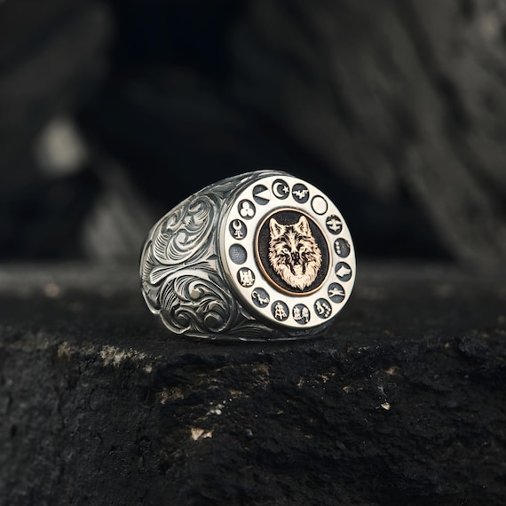 Sterling Silver Bozkurt Ring: 16 Turkic States Flags, Heritage Jewelry