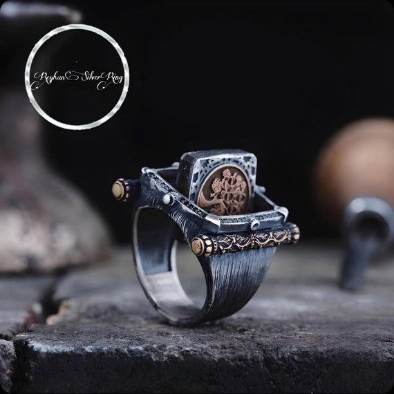 Sterling Silver Family Tree Ring: Personalized Seljuk Star Design