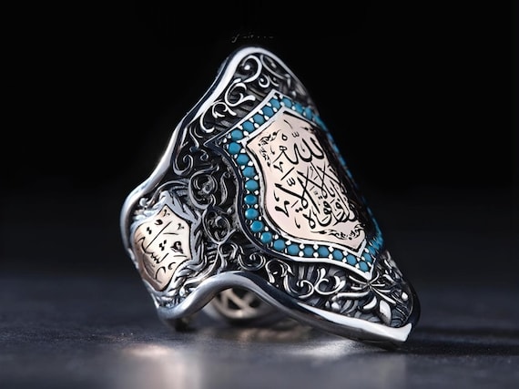 Sterling Silver Archer Thumb Ring: Islamic Gift, Adjustable Zihgir