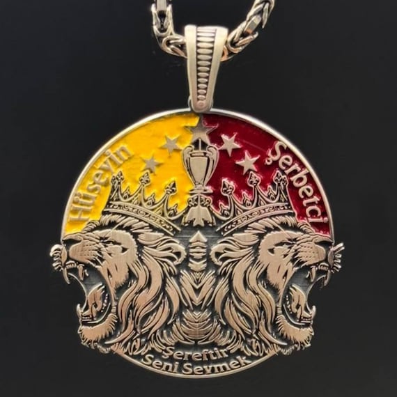 Sterling Silver Lion King Crown Necklace - Football Fan Gift